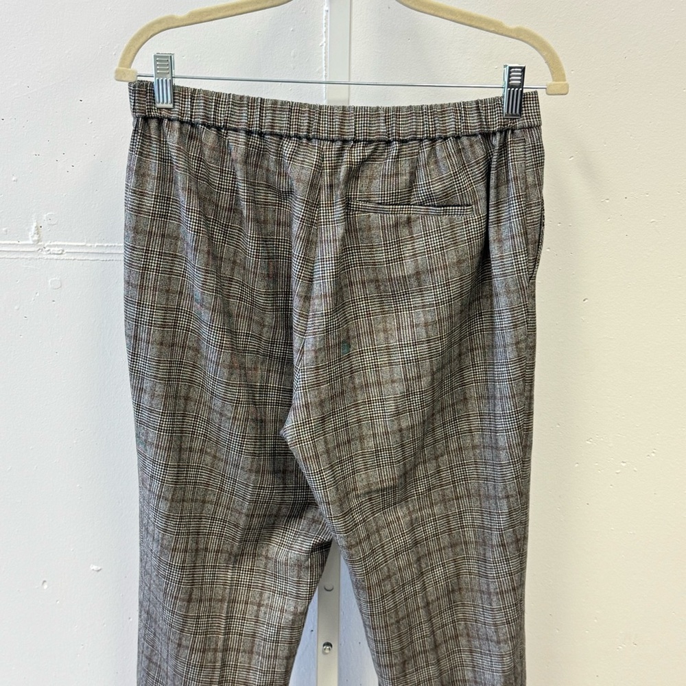 Theory Treeca Plaid Wool Straight Crop Pants‎ Career Casual Sz 8 - Picture 7 of 12